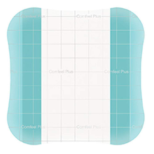 Comfeel Plus Transparent Thin Thin Hydrocolloid Dressing Film Backing 4 X 4 Inch Square Hydrocolloid / Sodium Carboxymethylcellulose (CMC) / Film, 33533, Pack of 1