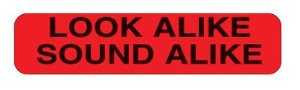 Pre-Printed Label Indeed Advisory Label Red Paper Look Alike Sound Alike Black Caution 3/8 x 1-5/8 Inch 2308 Pack of 1000 2308 Indeed 810704_PK