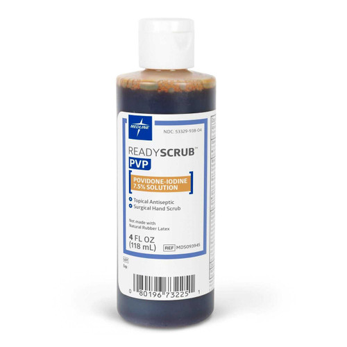 Surgical Scrub Solution ReadyScrub™ 4 oz. Bottle 7.5% Strength Povidone-Iodine NonSterile MDS093945 Pack of 1 MDS093945 ReadyScrub™ 326182_EA