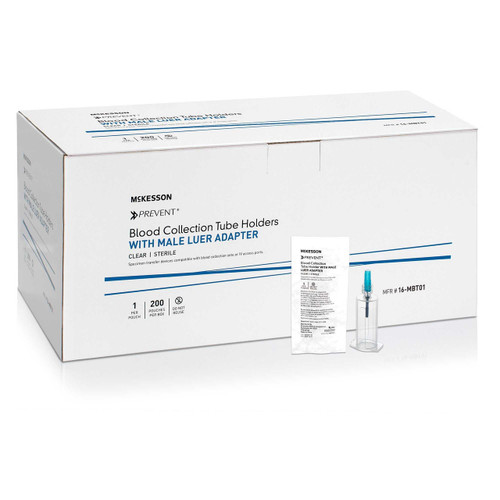 Blood Transfer Device with Luer Lock Adapter McKesson For the Needleless Transfer of Blood 16-MBT01 Box of 200 16-MBT01 McKesson 1136597_BX