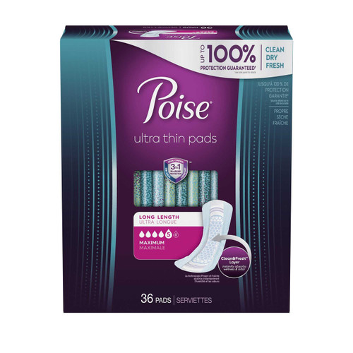 Bladder Control Pad Poise® Ultra Thin Maximum 14.1 Inch Length Heavy Absorbency Sodium Polyacrylate Core One Size 54352 Pack of 36 54352 Poise® Ultra Thin Maximum 1205943_PK Bladder Control Pad Poise® Ultra Thin Maximum 14.1 Inch Length Heavy Absorbency Sodium Polyacrylate Core One Size 54352 Pack of 36 54352 Poise® Ultra Thin Maximum 1205943_PK