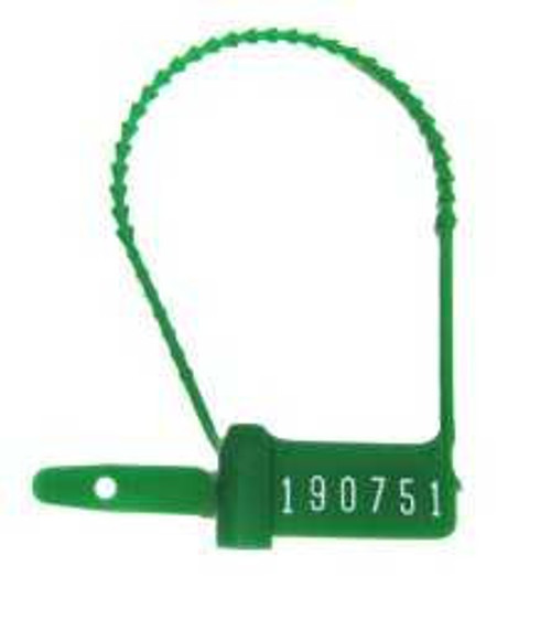 Tamper Evident Seal Cynch-Loks Numbered Green Plastic 6 Inch 6323 GN Pack of 100 6323 GN Cynch-Loks 449508_PK