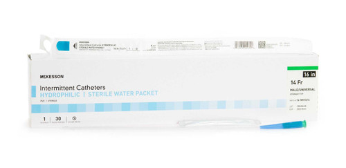 Urethral Catheter McKesson Straight Tip Hydrophilic Coated PVC 14 Fr. 16 Inch 16-MH1614 Case of 300 16-MH1614 McKesson 1135727_CS