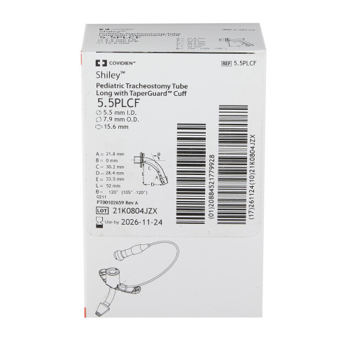 Shiley Cuffed Tracheostomy Tube Size 5.5 Adult, 5.5PLCF, Pack of 1