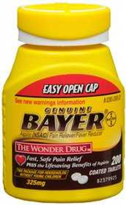 Pain Relief Bayer 325 mg Strength Aspirin Tablet 200 per Bottle 280200020 Bayer® 570679_BT Pain Relief Bayer 325 mg Strength Aspirin Tablet 200 per Bottle 280200020 Bayer® 570679_BT