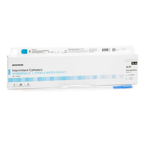 Urethral Catheter McKesson Straight Tip Hydrophilic Coated PVC 12 Fr. 16 Inch 16-MH1612 Case of 300 16-MH1612 McKesson 1135726_CS