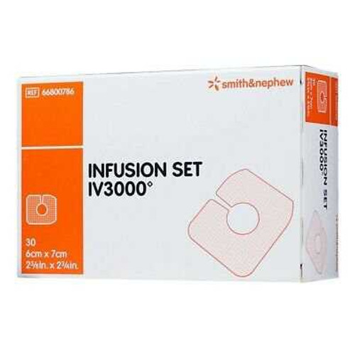 I.V. Dressing IV3000 Infusion Set Film 2-3/8 x 2/3/4 Inch Sterile 66800786 Case of 600 66800786 IV3000 Infusion Set 1056684_CS