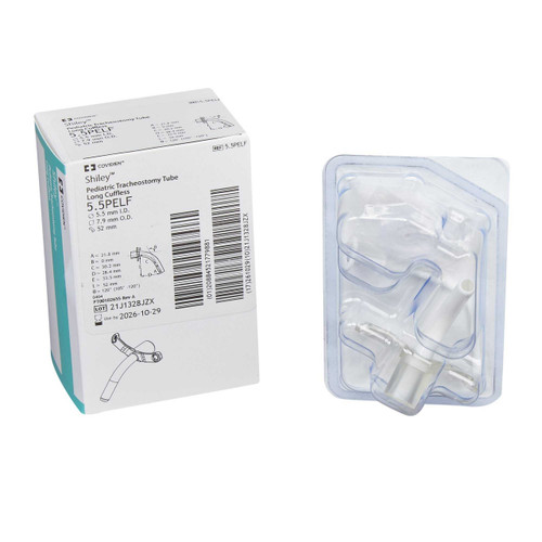 Uncuffed Tracheostomy Tube Shiley™ Pediatric Size Pediatric 5.5PELF Pack of 1 5.5PELF Shiley™ 1141351_EA
