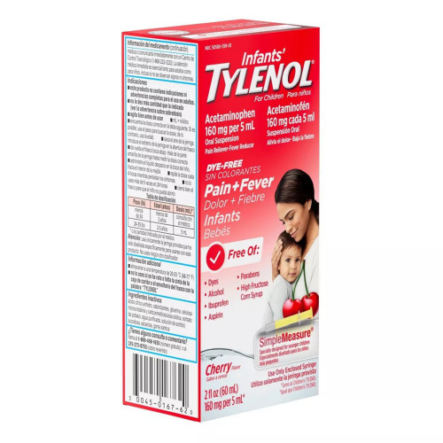 Tylenol Dye Free Infants' Pain Relief 160 mg / 5 mL Strength Acetaminophen Oral Suspension 2 oz., 05058059901, Pack of 1