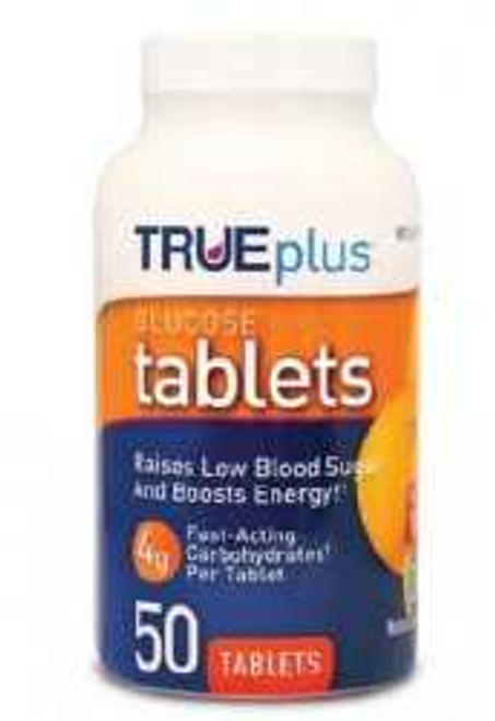 Glucose Supplement TRUEplus 50 per Bottle Chewable Tablet Orange Flavor P1H01RN-50 TRUEplus 1009896_CS