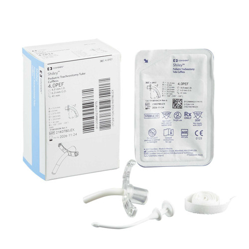 Uncuffed Tracheostomy Tube Shiley™ Pediatric 4.0PEF Pack of 1 4.0PEF Shiley™ 1141335_EA
