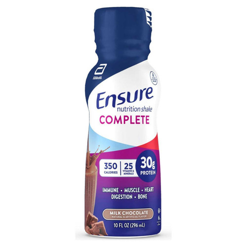 Oral Supplement Ensure® Complete Milk Chocolate Flavor Liquid 10 oz. Bottle 68056 Bottle of 1 68056 Ensure® Complete 1194662_BT