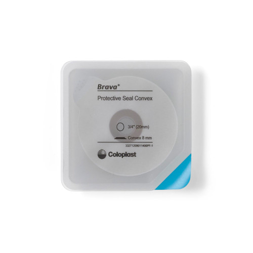 Ostomy Seal Brava® Convex, Starter Hole 3/4 Inch (20mm) 12090 Box of 10 12090 Brava® 1194623_BX