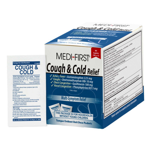 Medi-First Acetaminophen / Dextromethorphan / Phenylephrine / Guaifenesin Cold and Cough Relief 83580 Medi-First® 1219945_CS Medi-First Acetaminophen / Dextromethorphan / Phenylephrine / Guaifenesin Cold and Cough Relief 83580 Medi-First® 1219945_CS
