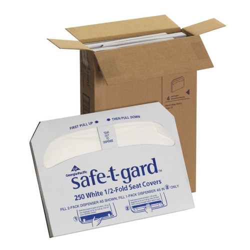 Toilet Seat Cover Safe-T-Gard™ Half Fold 16.8 x 14.3 Inch 47052 Pack of 250 47052 Safe-T-Gard™ 518336_PK