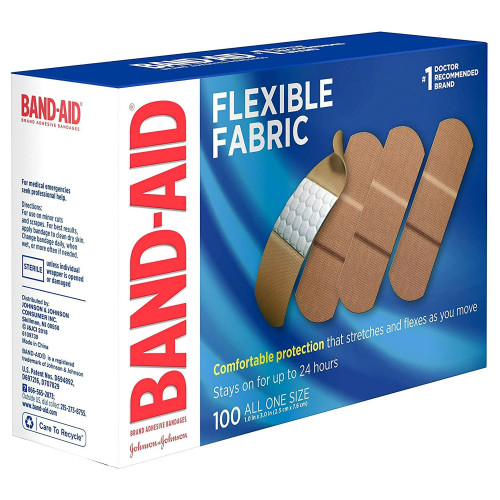 Band-Aid Adhesive Strip Fabric Tan 1 X 3 Inch Sterile, 100444400, Pack of 1