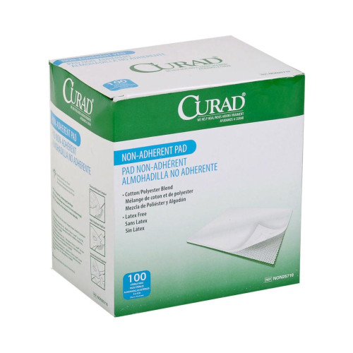 Curad Non-Adherent Dressing 3 X 4 Inch Sterile 100 per Pack, NON25710, Pack of 1