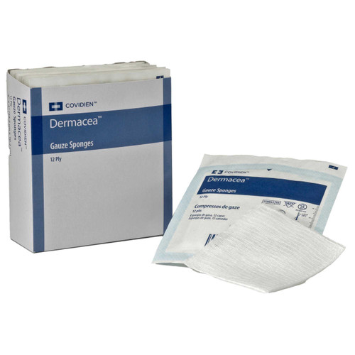 Gauze Sponge Dermacea™ 3 x 3 Inch 2 per Pack Sterile 12-Ply Square 441009 Pack of 1 441009 Dermacea™ 765450_PK