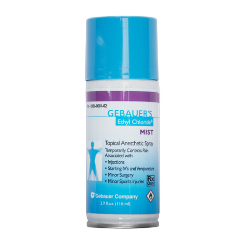 Gebauer's Ethyl Chloride Topical Anesthetic Mist Spray, 100% Strength, 3.9 oz., Case of 12