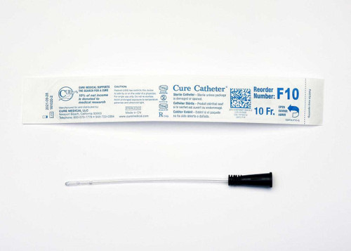 Urethral Catheter Cure Catheter® Straight Tip Uncoated PVC 10 Fr. 6 Inch F10 Case of 300 F10 Cure Catheter® 761794_CS