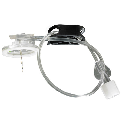 Surecan Safety II Huber Needle Infusion Set 22 Gauge 1 Inch 7-1/2 Inch Tubing Without Port, 4447012-02, Box of 20