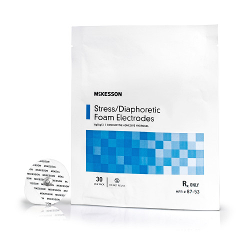 McKesson ECG Stress Electrode, Size 1.75'', Silver / Silver Chloride (Ag / AgCl), 30 per Pack, Pack of 30