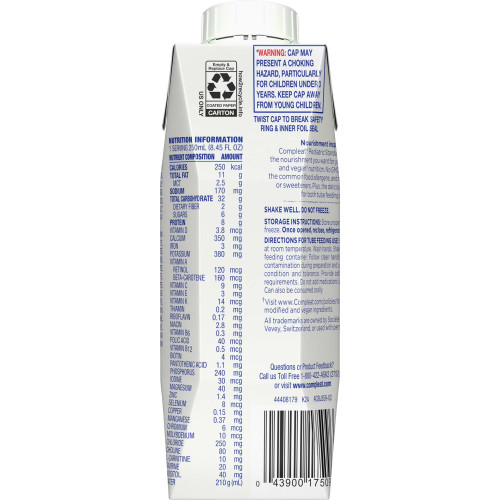 Compleat Pediatric Standard 1.0 kcal, Plant-based, Vanilla, 8.45 oz., Case of 24 Cartons