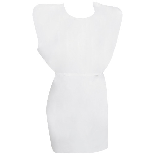 McKesson Patient Exam Gown, One Size Fits Most, White, Pack of 1