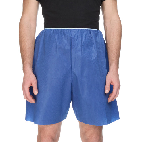 McKesson Adult Patient Exam Shorts, 2XL, Blue, SMS, 25 per Bag, Bag of 25