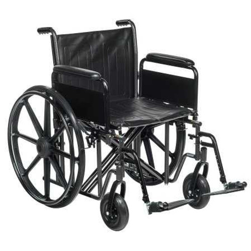 Bariatric Wheelchair, Heavy Duty, Swing Away Foot Rest, Padded Desk Length Arms, 22'' Seat Width, 450 lbs. Weight Capacity, Pack of 1 146-STD22ECDFA-SF McKesson 1205415_CS