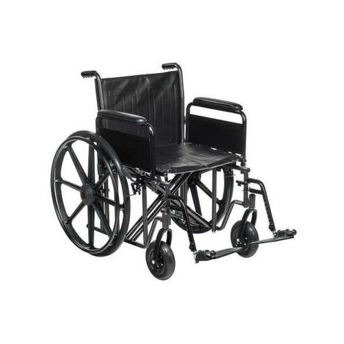 Bariatric Wheelchair, Heavy Duty, Swing Away Foot Rest, Padded Desk Length Arms, 22'' Seat Width, 450 lbs. Weight Capacity, Pack of 1