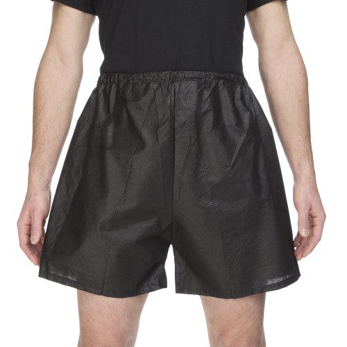 Exam Shorts, Reflections, L & XL, Black, Spunbond, Polypropylene, Adult, 900532, Pack of 1