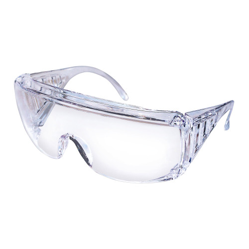 Safety Glasses Yukon Wrap Around, Clear Tint , Polycarbonate Lens, Clear Frame Over Ear, One Size, 9800 Case of 144