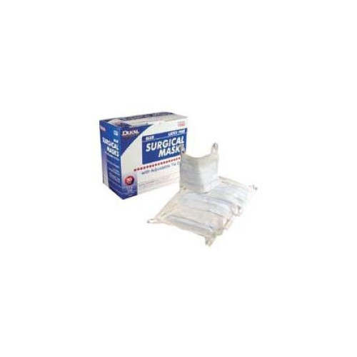 Surgical Mask Dukal Pleated Earloops One Size Blue Nonsterile ASTM Level 1 Adult 1541 Box of 50