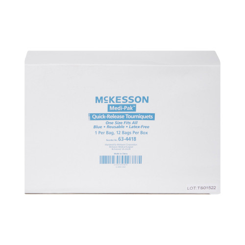 McKesson Tourniquet Strap 14 Inch Length Quick Release Synthetic Silk and Terylene, 63-4418, Box of 12