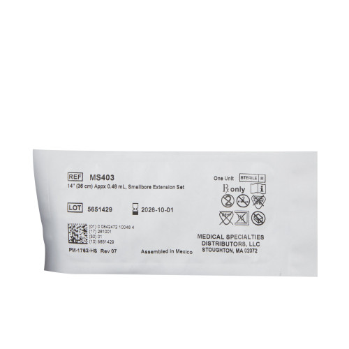 McKesson IV Extension Set Small Bore 14 Inch Tubing Without Filter Sterile, MS403, Case of 50