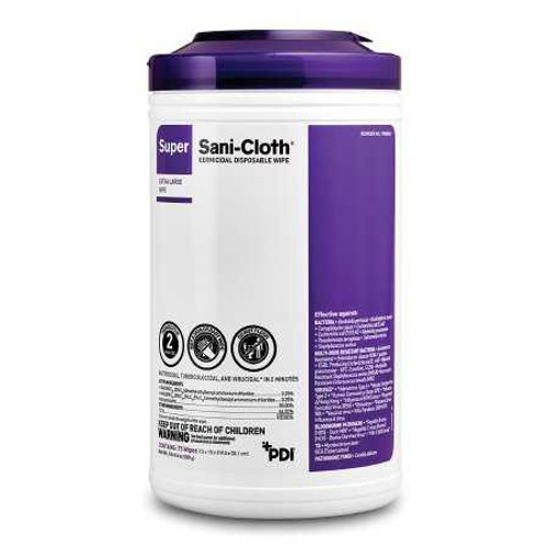 Super Sani-Cloth® Surface Disinfectant Cleaner Premoistened Germicidal Manual Pull Wipe 75 Count Canister Alcohol Scent NonSterile P86984 Container/75 P86984 Super Sani-Cloth® 1207552_CN