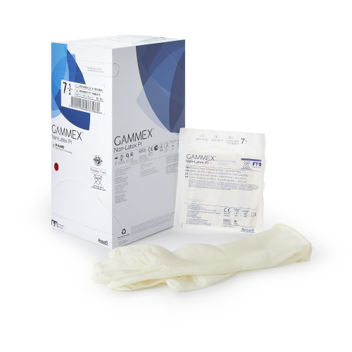GAMMEX Non-Latex PI Surgical Glove Size 7.5 Sterile Polyisoprene Standard Cuff Length Micro-Textured White Chemo Tested, 20685775, Box of 50