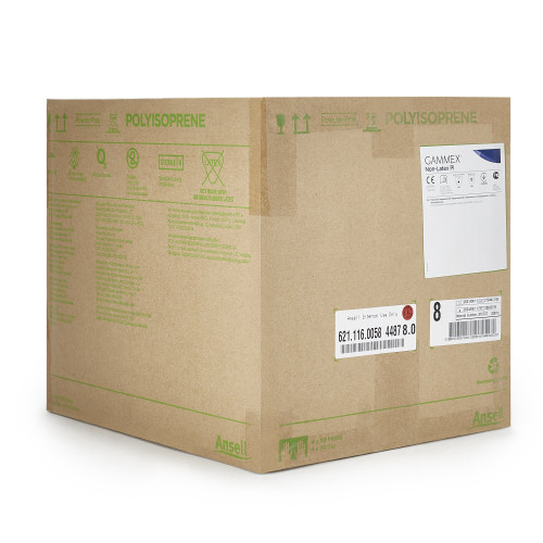 GAMMEX Non-Latex PI Surgical Glove Size 8 Sterile Polyisoprene Standard Cuff Length Micro-Textured White Chemo Tested, 20685780, Box of 50