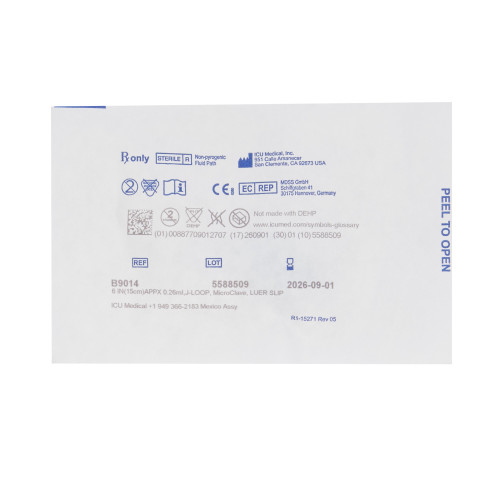 ICU IV Extension Set Needle-Free Port 4 Inch Tubing, B9014, Case of 50