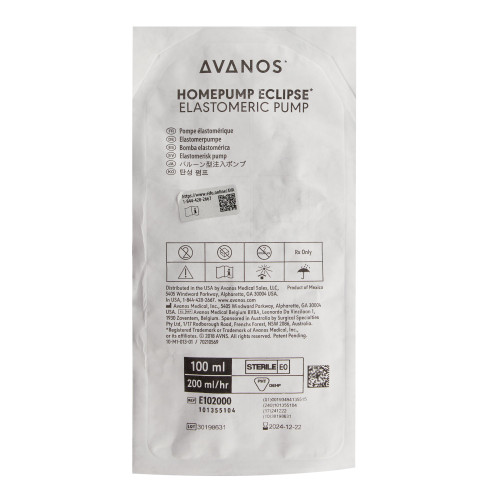 Homepump Eclipse* Elastomeric Pump 100 mL Volume 200 mL / Hr. Flow Rate, E102000, Case of 48