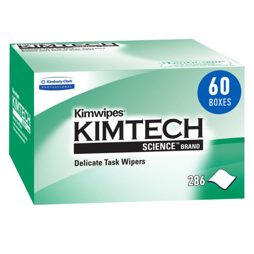 Kimtech Science Kimwipes Delicate Task Wipe Light Duty 286 Count Dispenser Box 4 X 8-1/5 Inch NonSterile Disposable, 34155, Box of 286