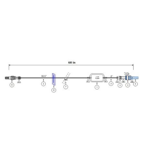 IV Extension Set ICU Small Bore 60 Inch Tubing With Filter B2227 Case of 50 B2227 ICU 1179729_CS