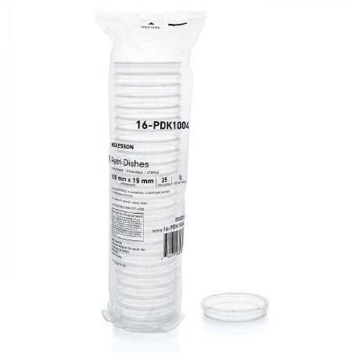 Petri Dish McKesson Polystyrene 16-PDK1004 Sleeve/25 16-PDK1004 McKesson 1198176_SL
