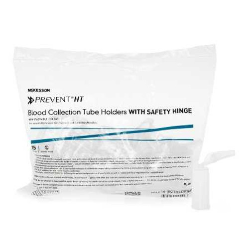 McKesson Prevent® HT Needle Holder with Safety Shield Universal Fit, Clear, Non-Stackable, Multi-Sample, With Safety Hinge 13 mm and 16 mm Blood Collection Tubes 16-BCTHLDRSF Case of 1000 16-BCTHLDRSF McKesson Prevent® HT 1144306_CS