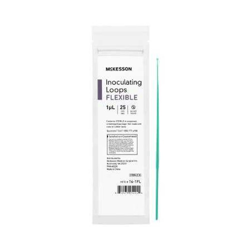 Inoculating Loop McKesson 1 µL High Impact Polystyrene Integrated Handle Sterile 16-1FL Bag of 25 16-1FL McKesson 1175306_BG