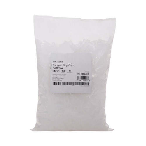 McKesson Tube Closure Flanged Plug Cap Natural 13 mm, NonSterile, 177-118240C, Bag of 1000