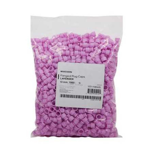McKesson Tube Closure Polyethylene Flanged Plug Cap Lavender 13 mm For Use with 13 mm Blood Drawing Tubes, Glass Test Tubes, Plastic Culture Tubes NonSterile 177-118240L Bag of 1000 177-118240L McKesson 1175281_BG