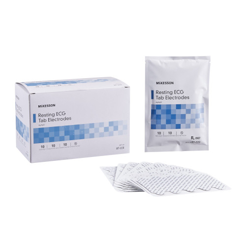 McKesson ECG Resting Electrode, Size 1 x 3/4'', Vinyl Material, 10 Per Card, 10 Cards per Pack, 10 Cards per Box, Box of 10