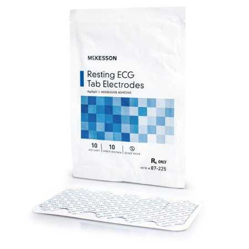 ECG Resting Electrode McKesson Non-Radiolucent Tab Connector 10 per Pack 87-225 Box of 10 87-225 McKesson 1183988_BX